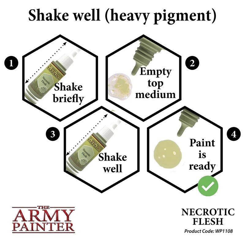 The Army Painter Acrylic Warpaints Necrotic Flesh (18ml) Dropper Bottle - WP1108