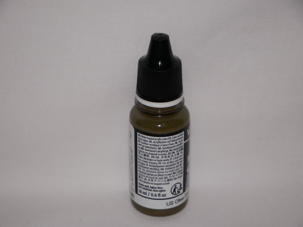 Vallejo Model Color US Olive Drab Acrylic 18ml/0.60 fl oz Dropper Bottle 70.887