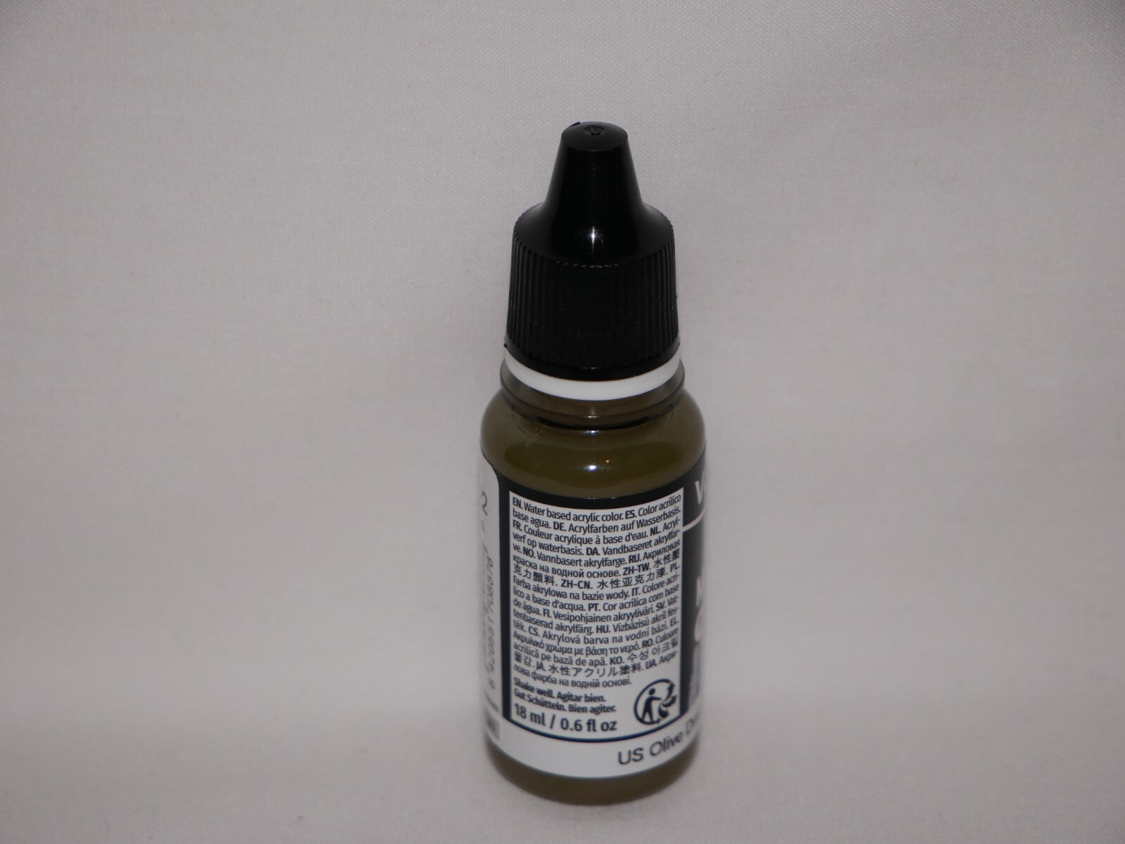 Vallejo Model Color US Olive Drab Acrylic 18ml/0.60 fl oz Dropper Bottle 70.887