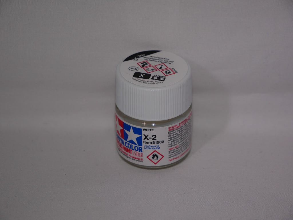 Tamiya Color Acrylic Modeling Paint Mini X-2 White 10ml (1/3oz) Glass Jar 81502