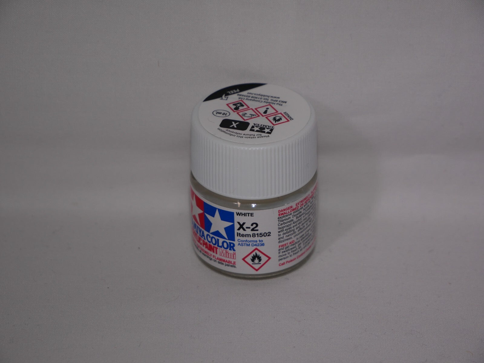 Tamiya Color Acrylic Modeling Paint Mini X-2 White 10ml (1/3oz) Glass Jar 81502