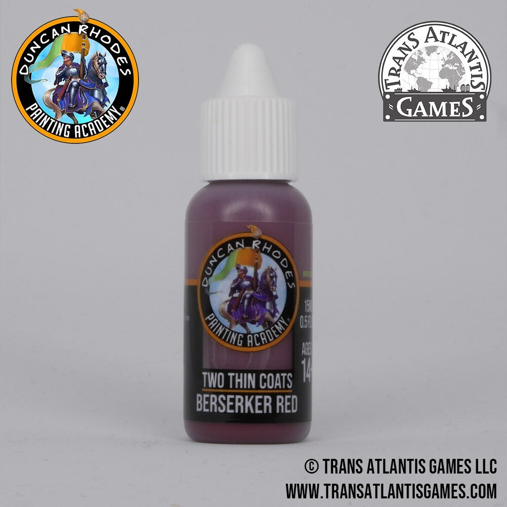 Duncan Rhodes Painting Academy 'Two Thin Coats' Berserker Red 15ml Bottle 10001