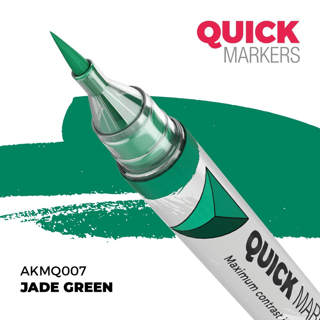 AK Interactive Acrylic Quick Gen Markers For Tabletop Games Jade Green - AKMQ007