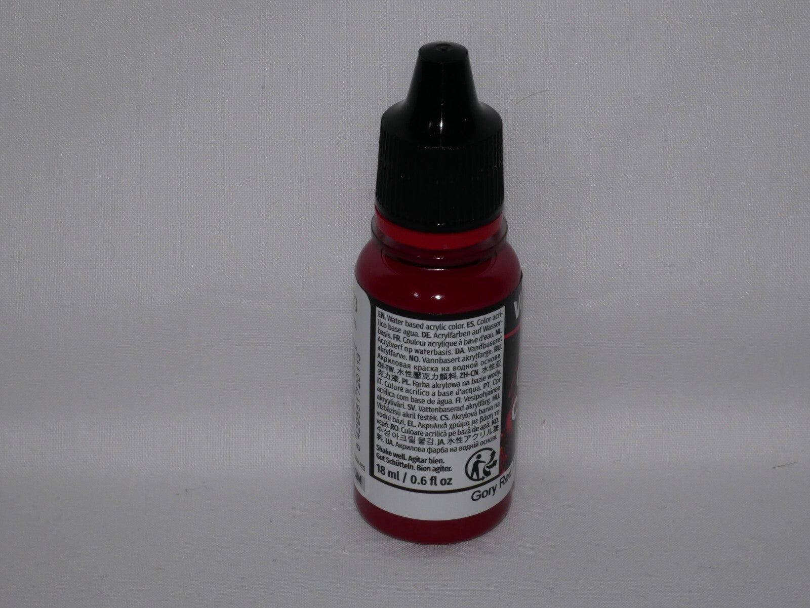 Vallejo Game Color Acrylic Range Gory Red 18ml/0.6 fl oz Dropper Bottle - 72.011