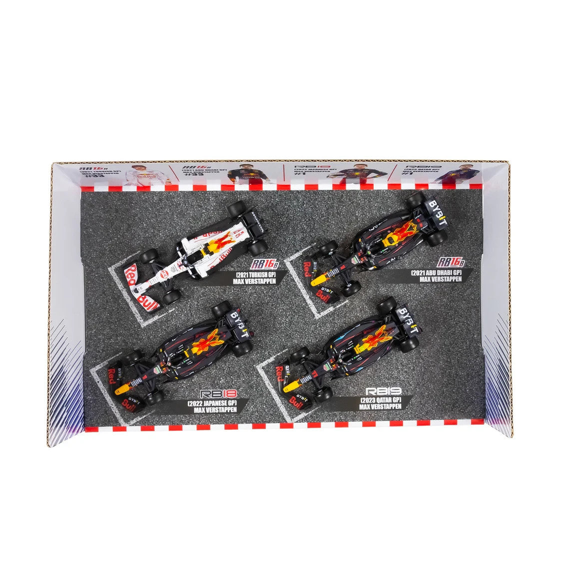 Burago 1:43 Oracle Redbull Racing Max Verstappen Champion 4 Car Set - #18-38092