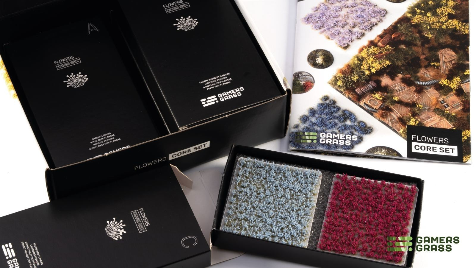 Gamers Grass Flowers Core Set For Wargaming Mini Bases 16x Half Sheets - GGSB-FCS