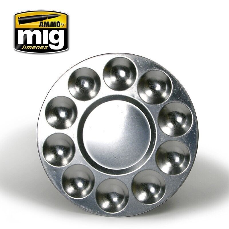 Ammo By Mig Jimenez Aluminium Pallet 10 Wells For Model Paint Mixes - A.MIG-8009