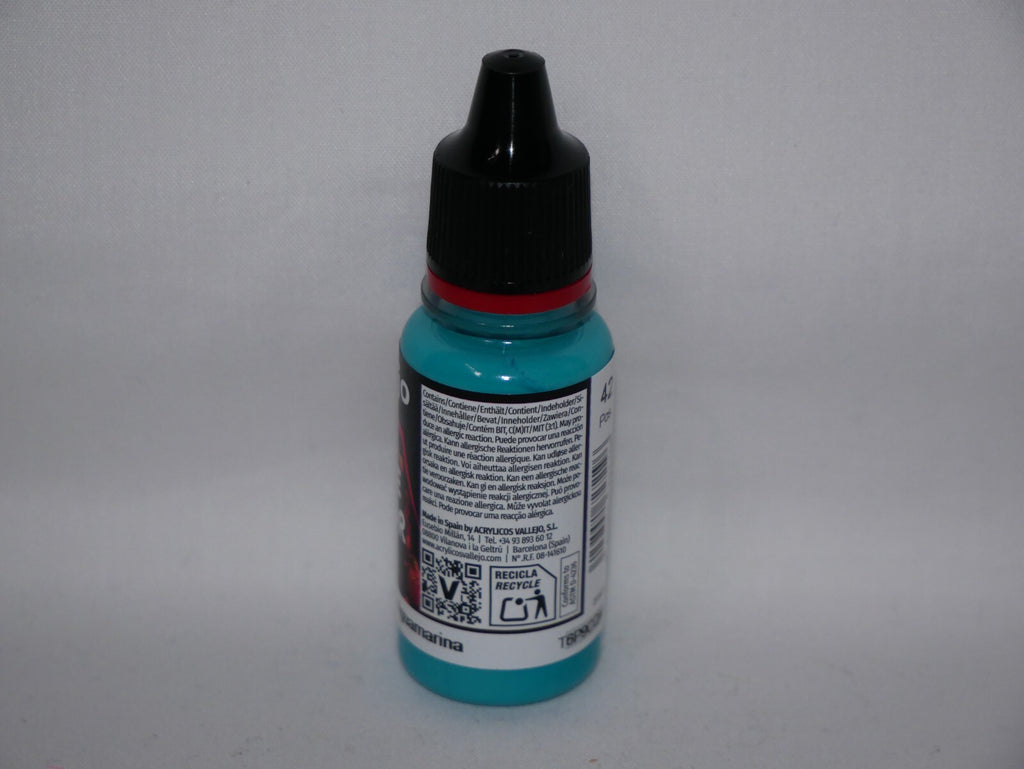 Vallejo Game Color Acrylic Range Aquamarine 18ml/0.6 fl oz Dropper Bottle 72.119