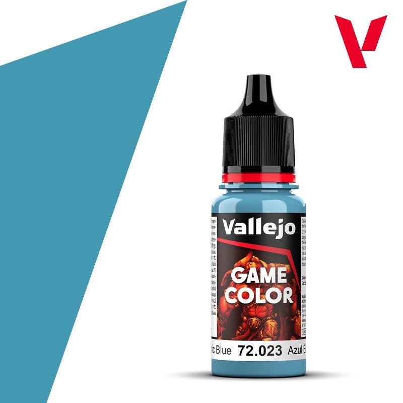 Vallejo Game Color Acrylics Electric Blue 18ml/0.6 fl oz Dropper Bottle - 72.023