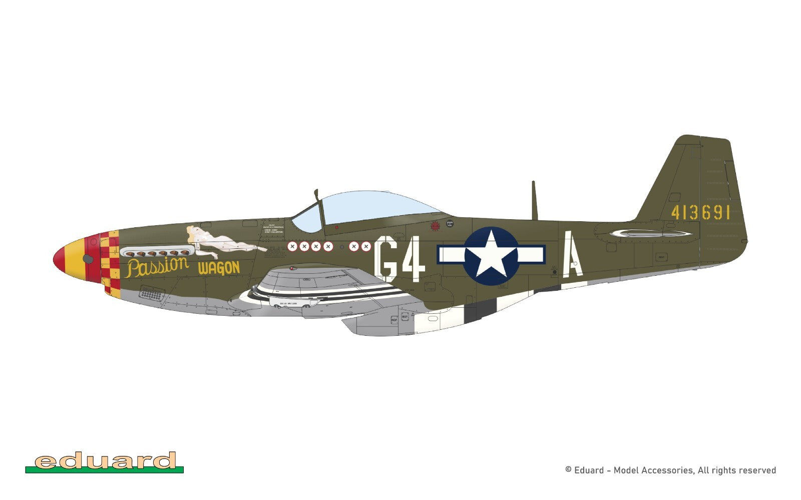 Eduard 1:72 Scale North American P-51D-5 Mustang Weekend Edition Model Kit 7476