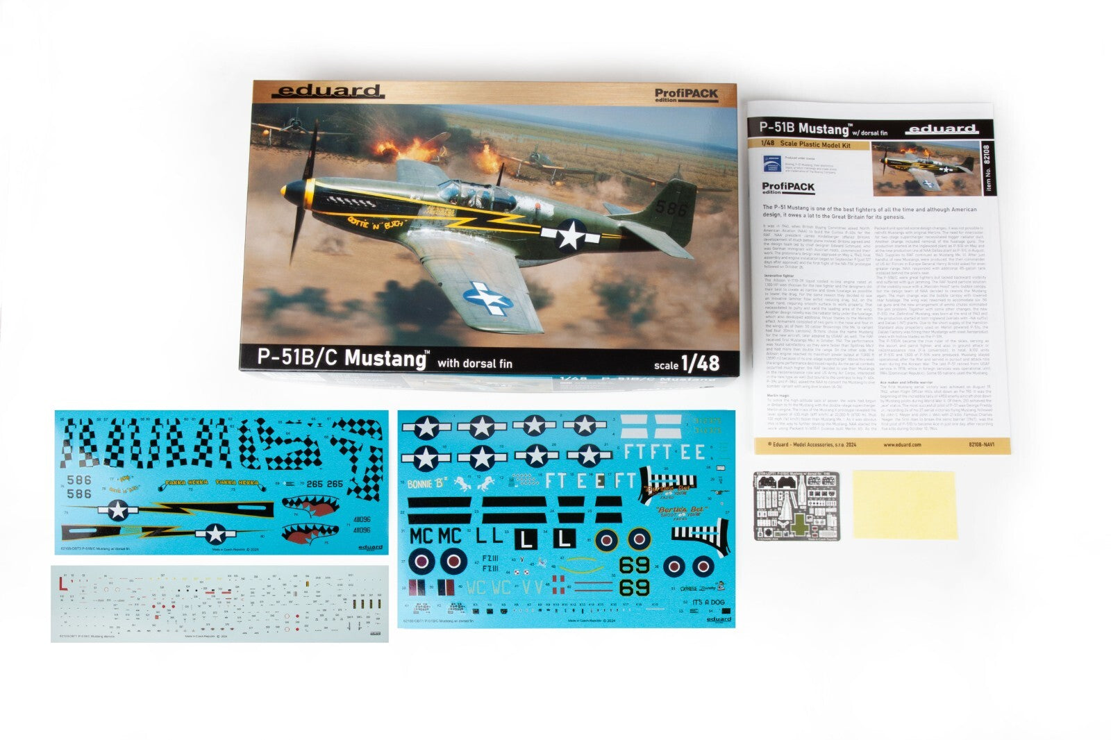 Eduard 1:48 Scale P-51B/C Mustang With Dorsal Fin ProfiPACK Edition Kit - 82108