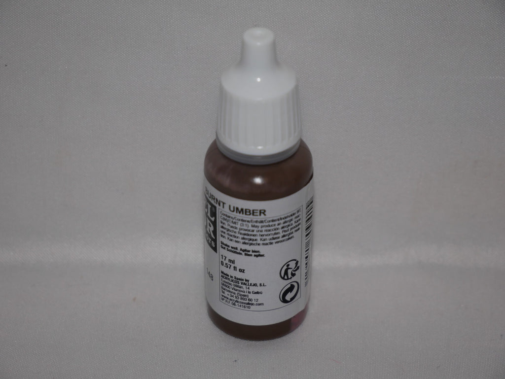 Vallejo Model Color Burnt Umber Acrylic 17ml /0.57 fl oz Dropper Bottle - 70.941