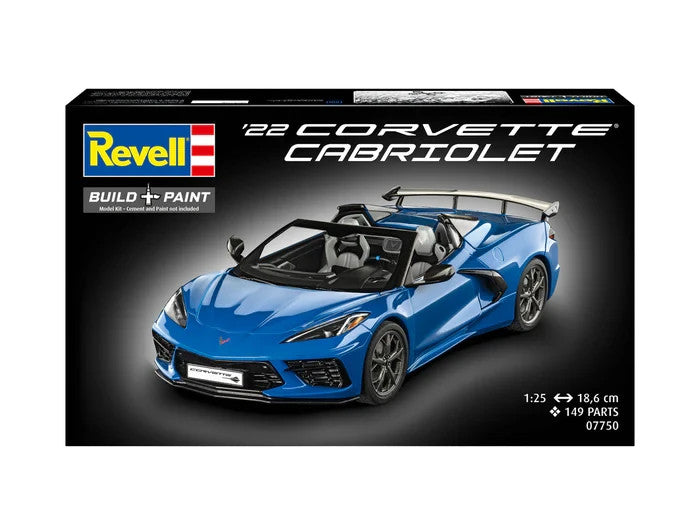 Revell 1:25 Scale Chevrolet Corvette C8 Cabriolet Sports Car Skill Level 3 07750