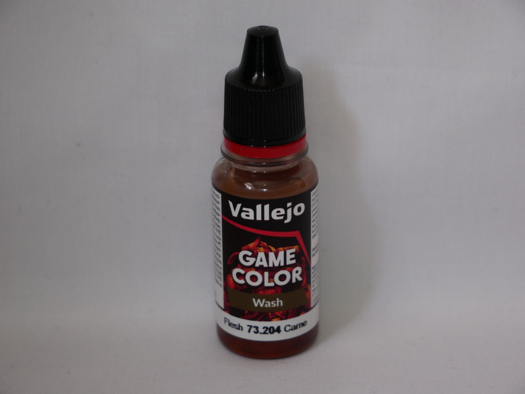 Vallejo Game Color Acrylic Washes Flesh 18ml/0.6 fl oz Dropper Bottle - 73.204