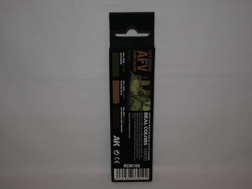 AK Interactive Real Color Markers Late German AFV Camo Colors 3 Piece Set RCM108