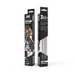 AK Interactive Tabletop Synthetic 3 Piece Miniature Painting Brush Set - AKB102