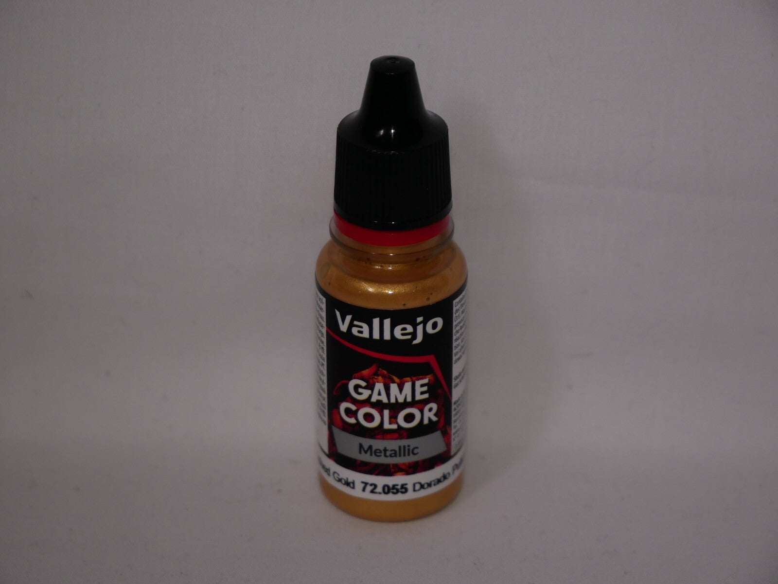 Vallejo Game Color Acrylic Metallics Polished Gold 18ml Dropper Bottle - 72.055