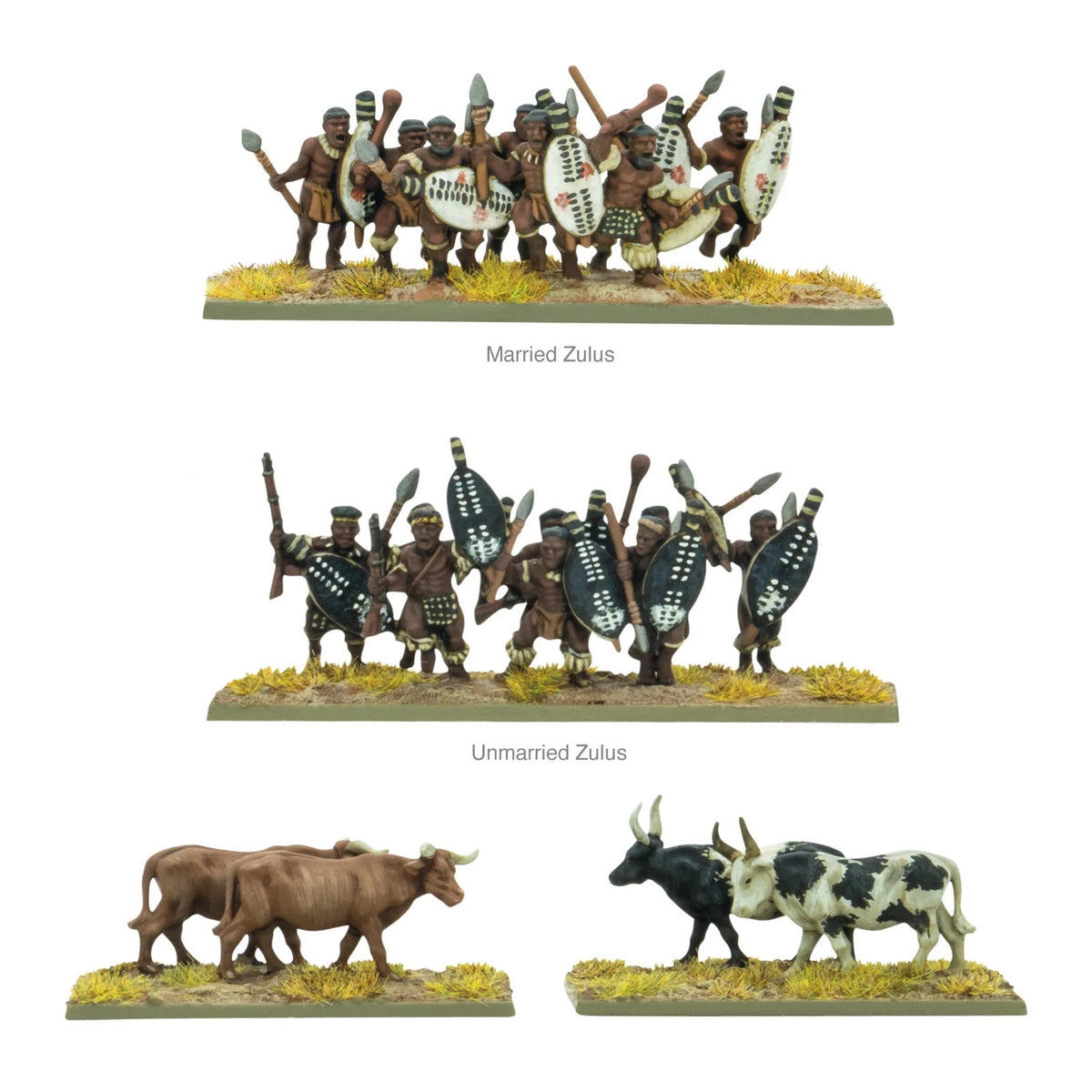 Black Powder Epic Battles Scale Miniatures Zulu 15mm Scale Zulu Impi - 312014602