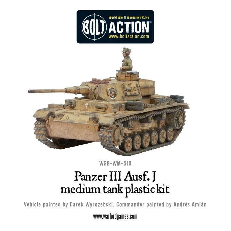 Warlord Games Bolt Action 1:56 Scale WW2 German Panzer III Medium Tank 402012004