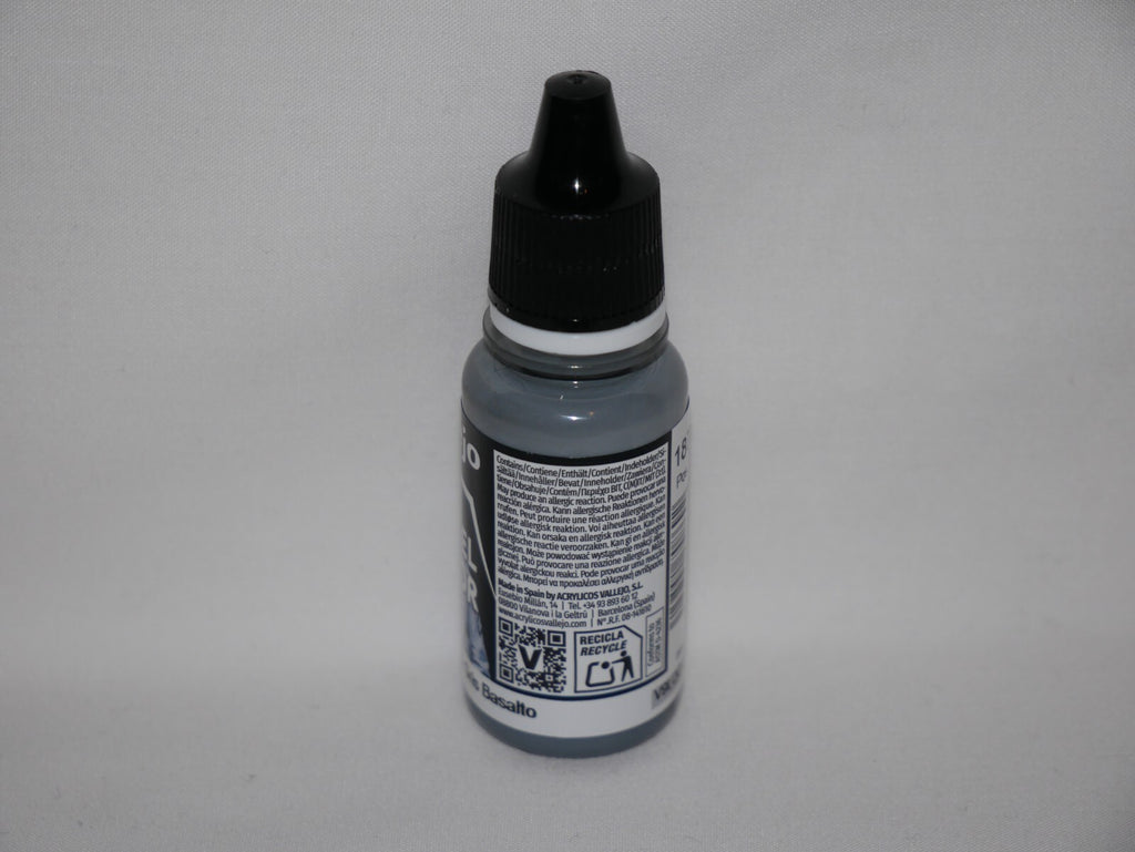 Vallejo Model Color Basalt Grey Acrylic 18ml/0.60 fl oz Dropper Bottle - 70.869