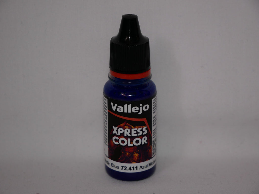 Vallejo Xpress Color Acrylics Mystic Blue 18ml/0.6 fl oz Dropper Bottle - 72.411