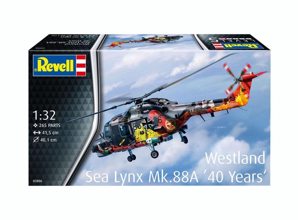 Revell 1:32 Westland Sea Lynx MK.88A Helicopter '40 Years' Skill Level 5 - 03806