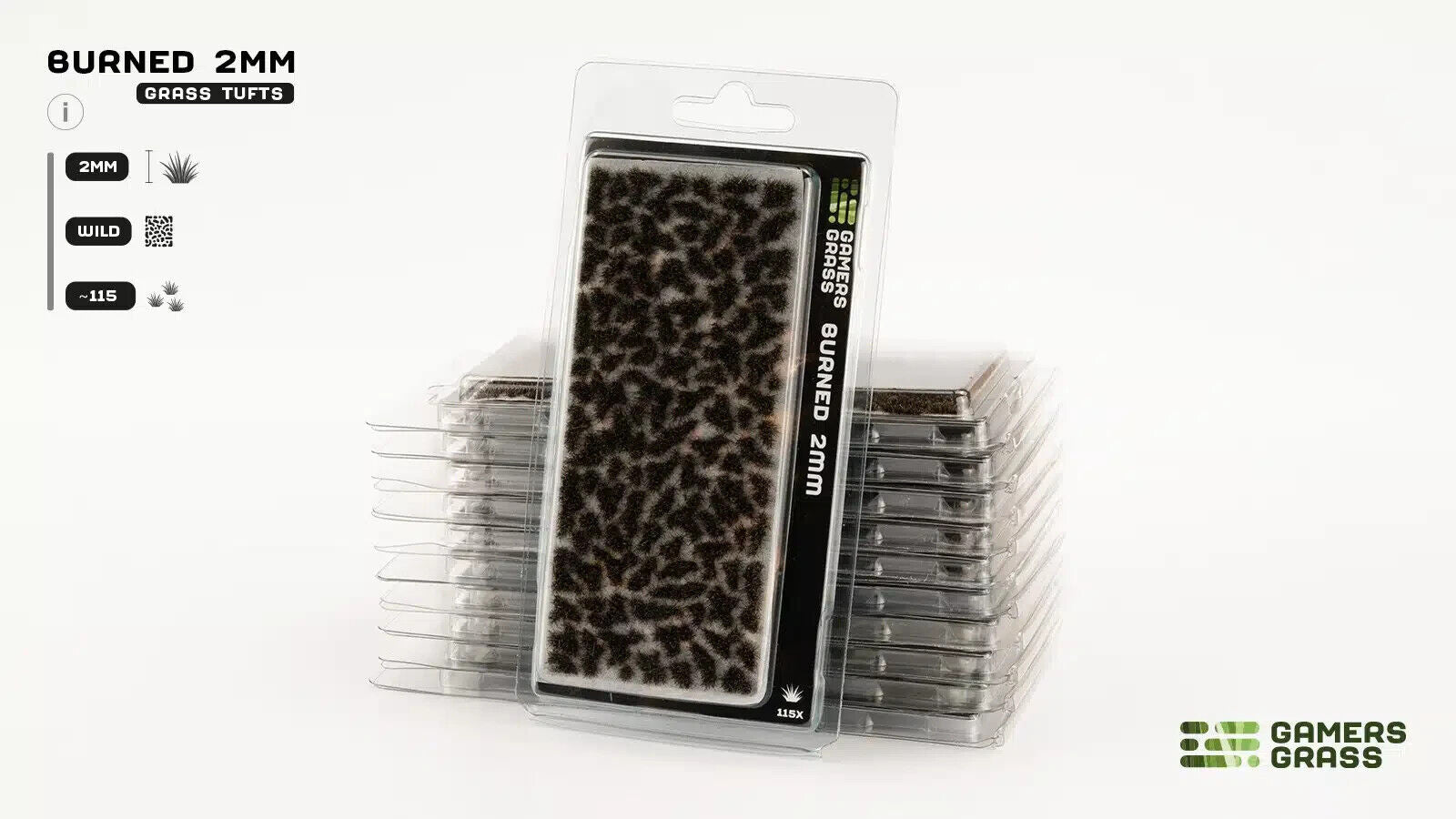 Gamers Grass Burned 2mm Tufts For Wargaming Miniature Bases 115 Per Pack GG2-BUR