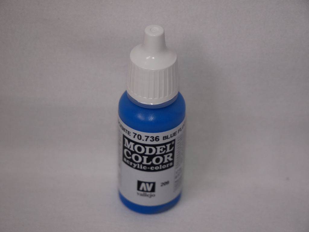 Vallejo Model Color Blue Fluorescent Acrylic 17ml/0.57 fl oz Dropper - 70.736