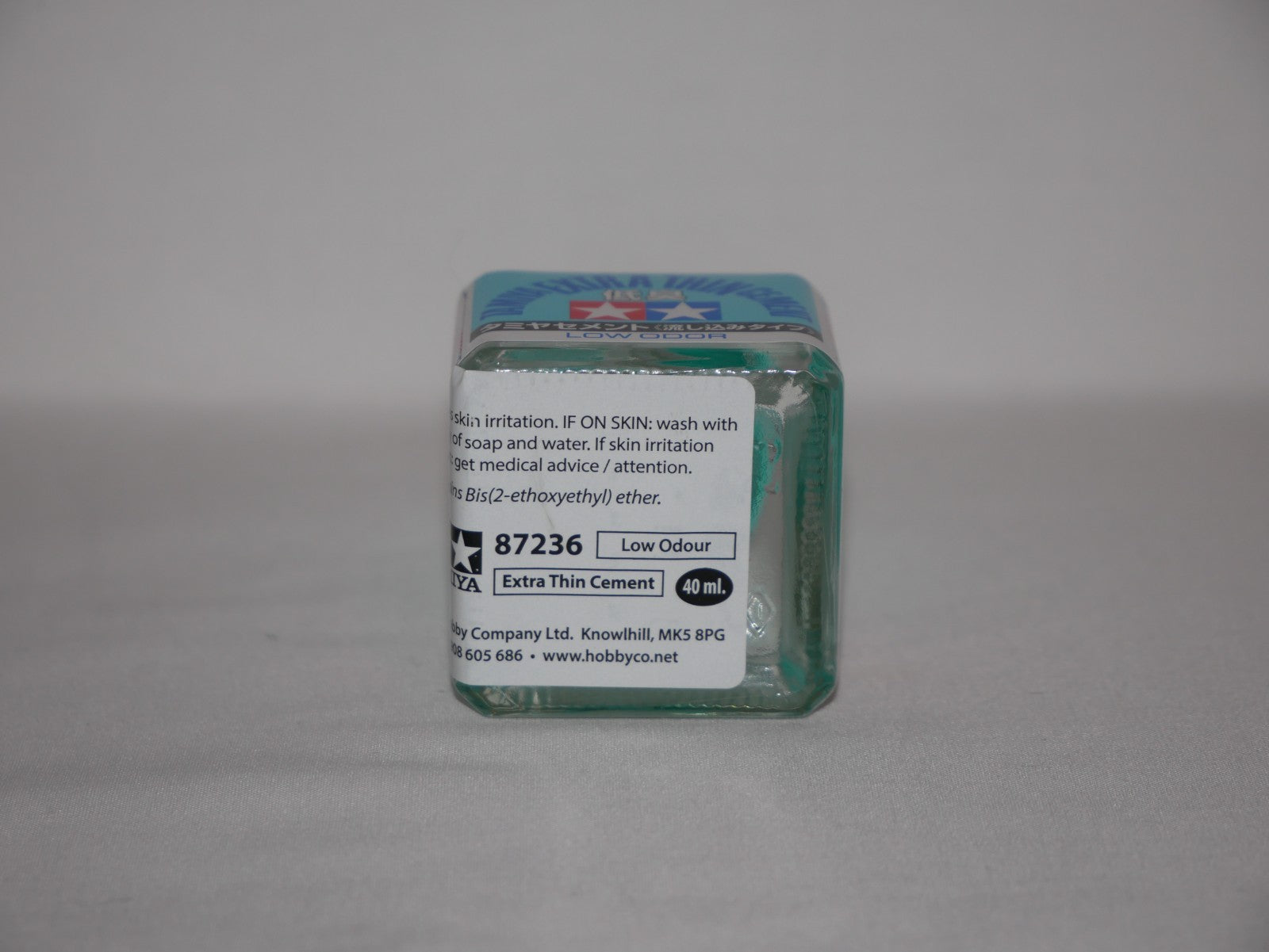 Tamiya Extra Thin Polystyrene Cement Low Odour Version 40ml Glass Jar - 87236