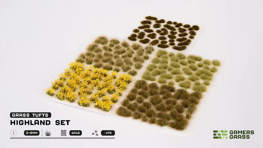 Gamers Grass Wild Highland Tuft Set For Wargaming Bases (175) Per Pack GGSET-HL