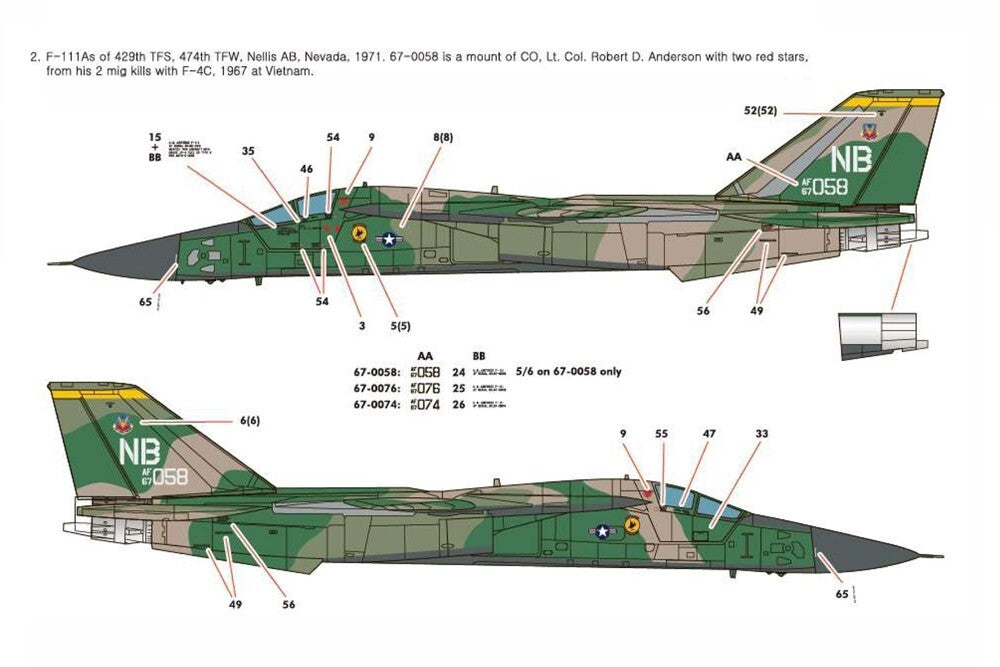 Academy Model Kits 1:48 USAF F-111A Aardvaak "Vietnam War" Skill Level 4 - 12360