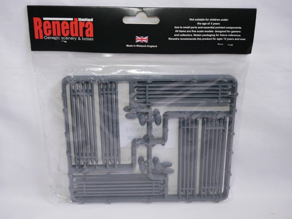 Renedra Limited Generic Scenery & Bases 1/56 Scale Worm Fences Grey 2 Pack RN12