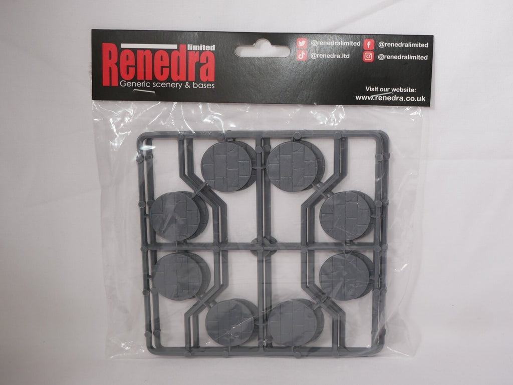 Renedra Ltd Generic Scenery & Bases 30mm Diameter Paved Effect Bases 16 Per Pack