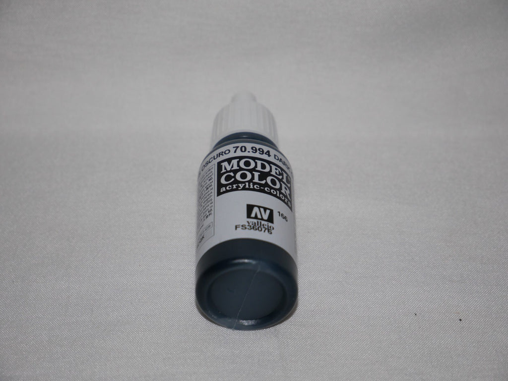 Vallejo Model Color Dark Grey Acrylic 17ml/0.57 fl oz Dropper Bottle - 70.994