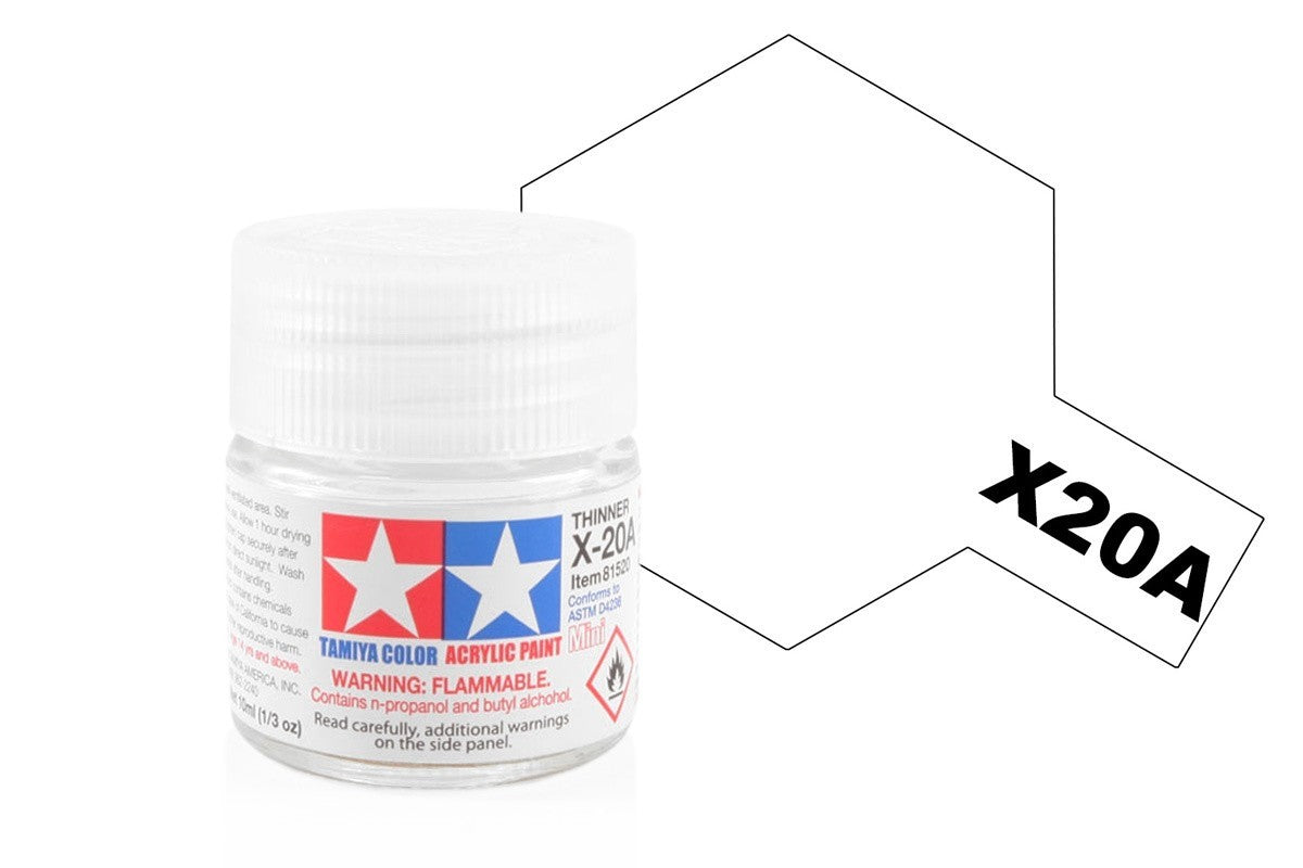Tamiya Color Acrylic Modeling Paint Mini X-20A Thinner & Cleaner 10ml Jar 81520