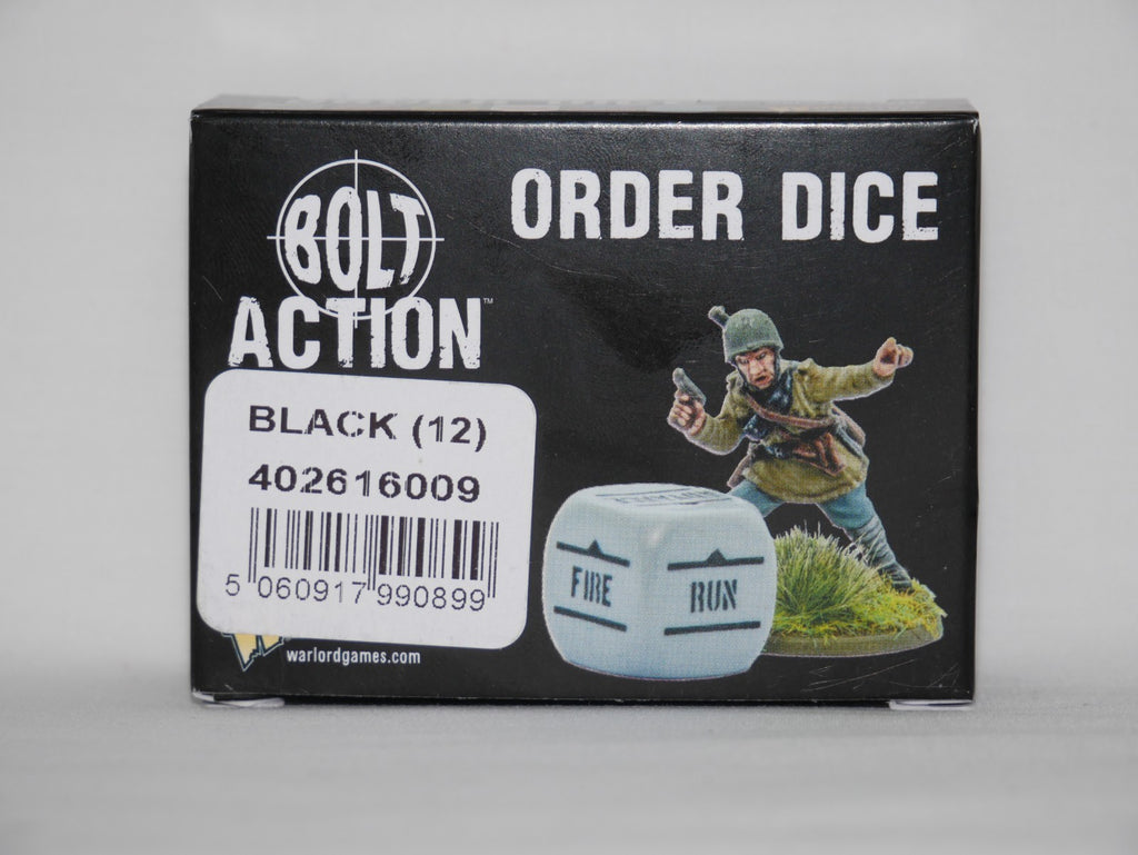 Warlord Games Bolt Action 1:56 Scale 12x Black Coloured Order Dice - (402616009)