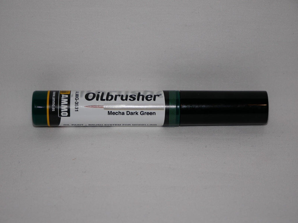 Ammo By Mig Jimenez Mecha Dark Green Oilbrusher Fine Brush Applicator A.MIG-3531