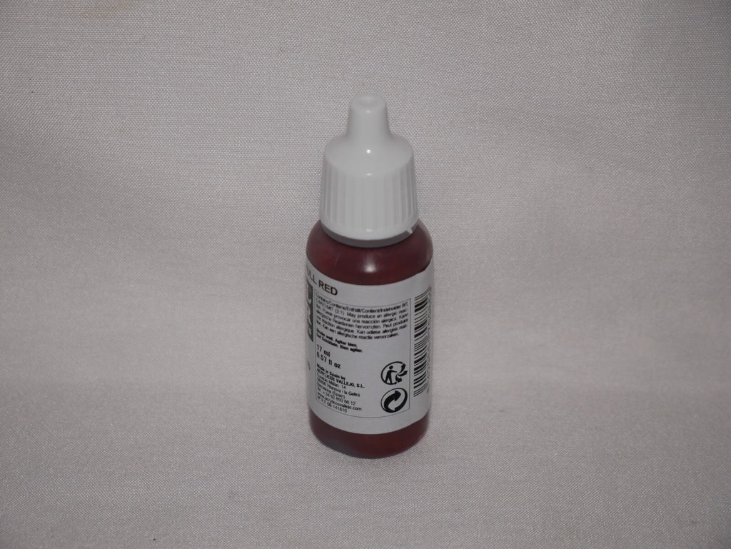 Vallejo Model Color Hull Red Acrylic 17ml/0.57 fl oz Dropper Bottle - 70.985