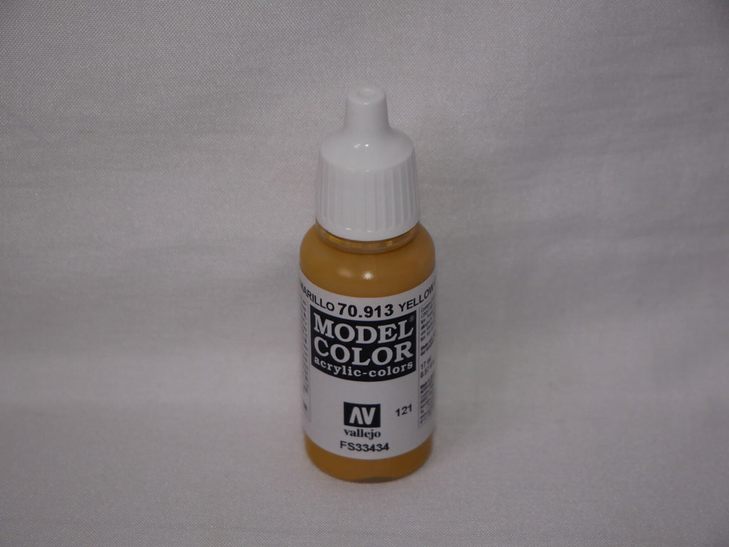 Vallejo Model Color Yellow Ochre Acrylic 17ml/0.57 fl oz Dropper Bottle - 70.913