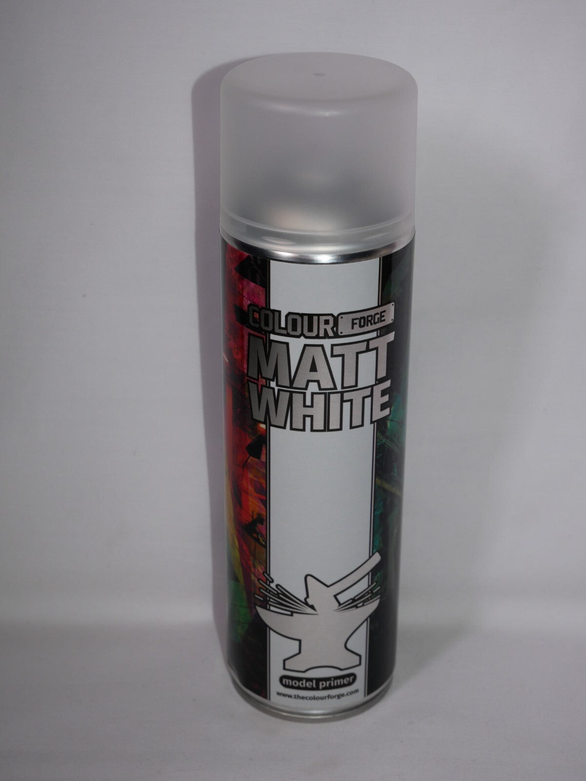 The Colour Forge Hobby Supplies Matt White Model Primer 500ml Aerosol Spray Can