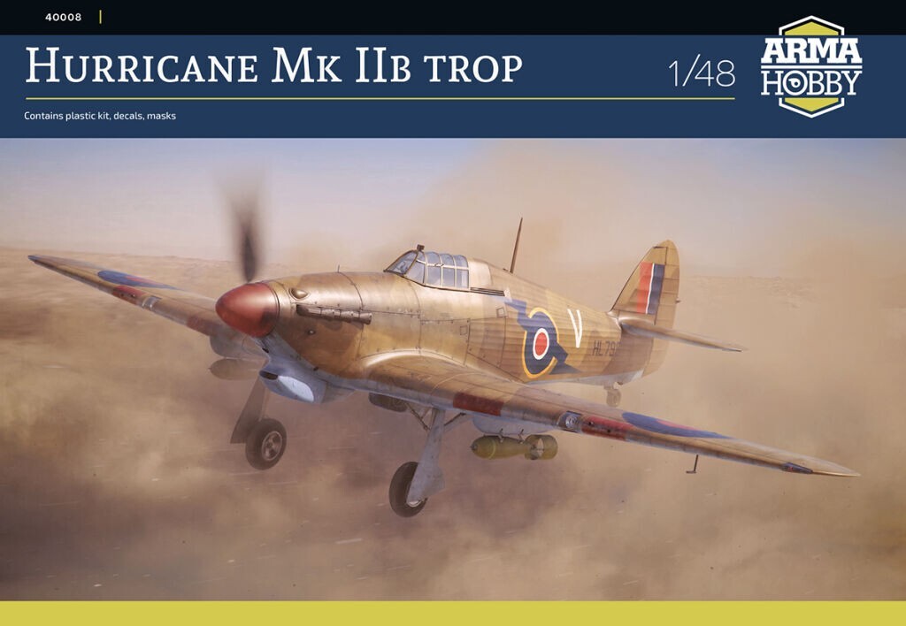 Arma Hobby 1:48 Scale RAF Hawker Hurricane Mk.IIb Trop Model Aircraft Kit - 40008