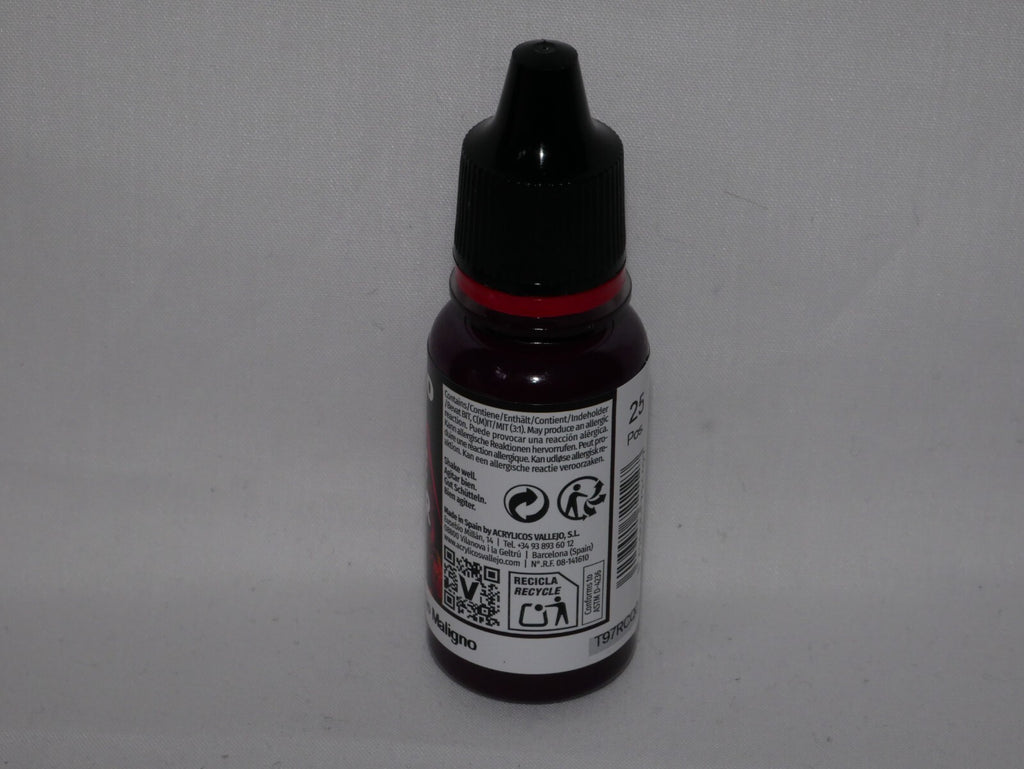 Vallejo Game Color Acrylic Paints Evil Red 18ml/0.6 fl oz Dropper Bottle  72.112