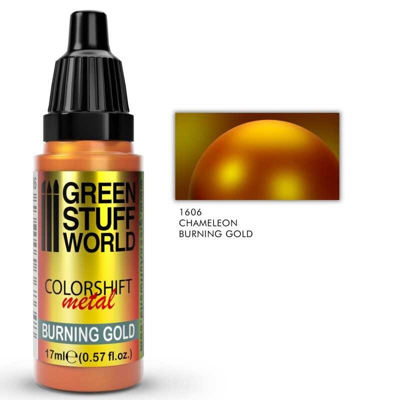 Green Stuff World Colorshift Chameleon Metal Paints Range Burning Gold 17ml 1606