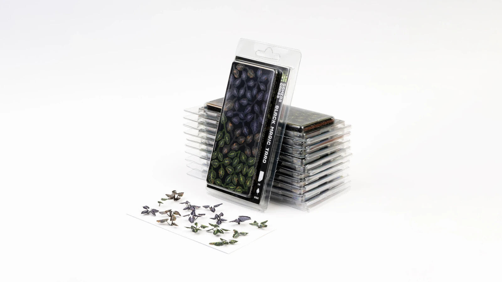 Gamers Grass Full Color Laser Cut Plants Black Magic Taro (65) Per Pack GGLP-BMT