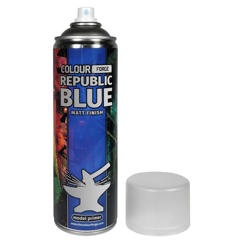 The Colour Forge Republic Blue Matt Finish Model Primer 500ml Aerosol Spray Can