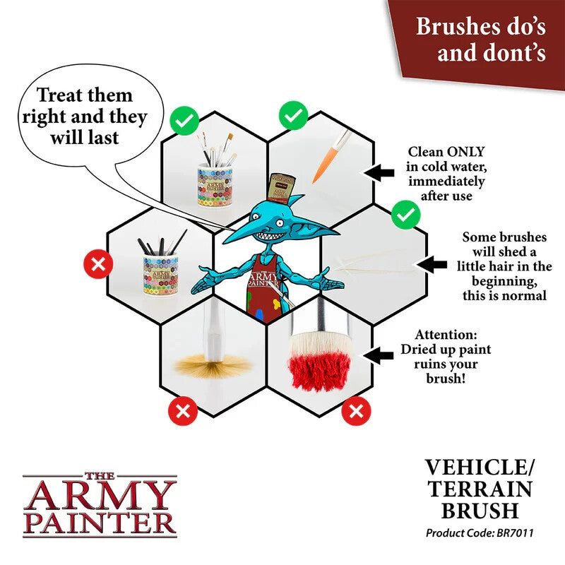 The Army Painter Wargamer Vehicle & Terrain Brush For Miniature Painting BR7011