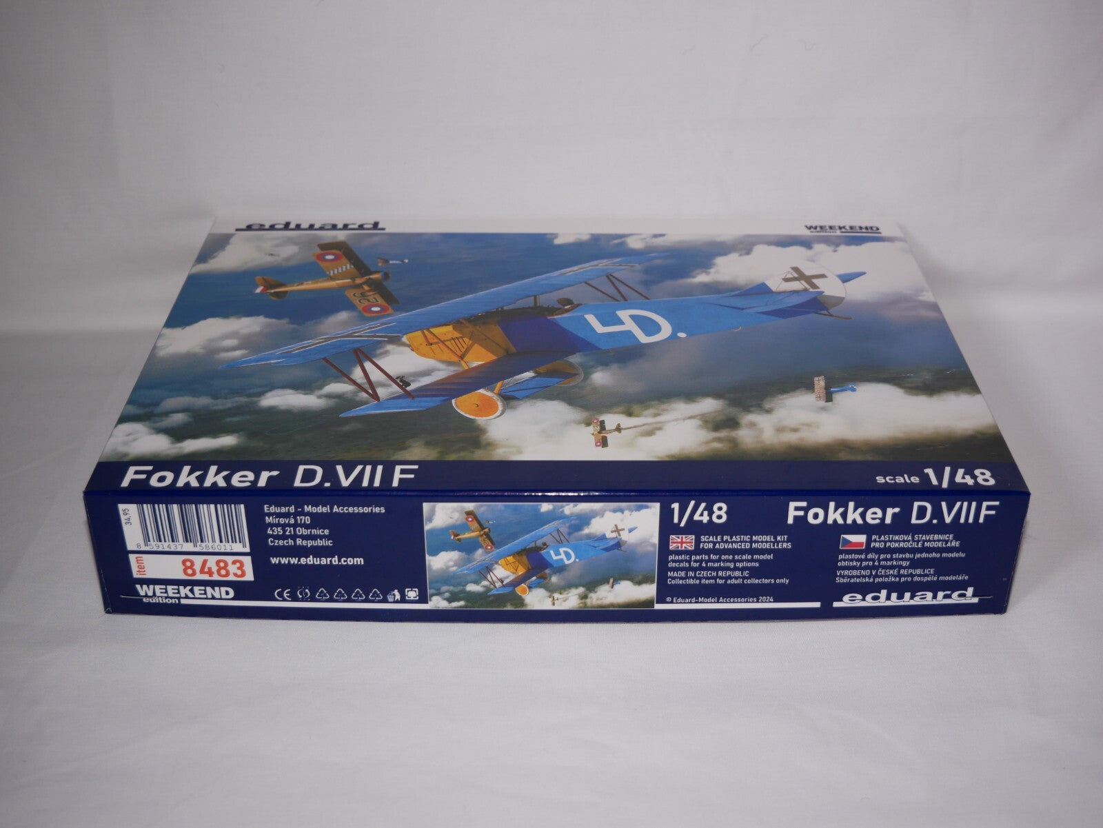 Eduard 1:48 Scale Plastic Kits World War 1 Fokker D. VIIF Weekend Edition - 8483