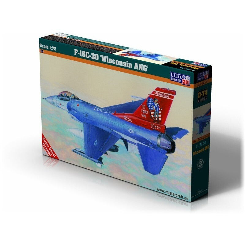 MisterCraft Hobby Kits 1:72 Scale (D-74) F-16C-30 Block 30 'Wisconsin ANG' 40741