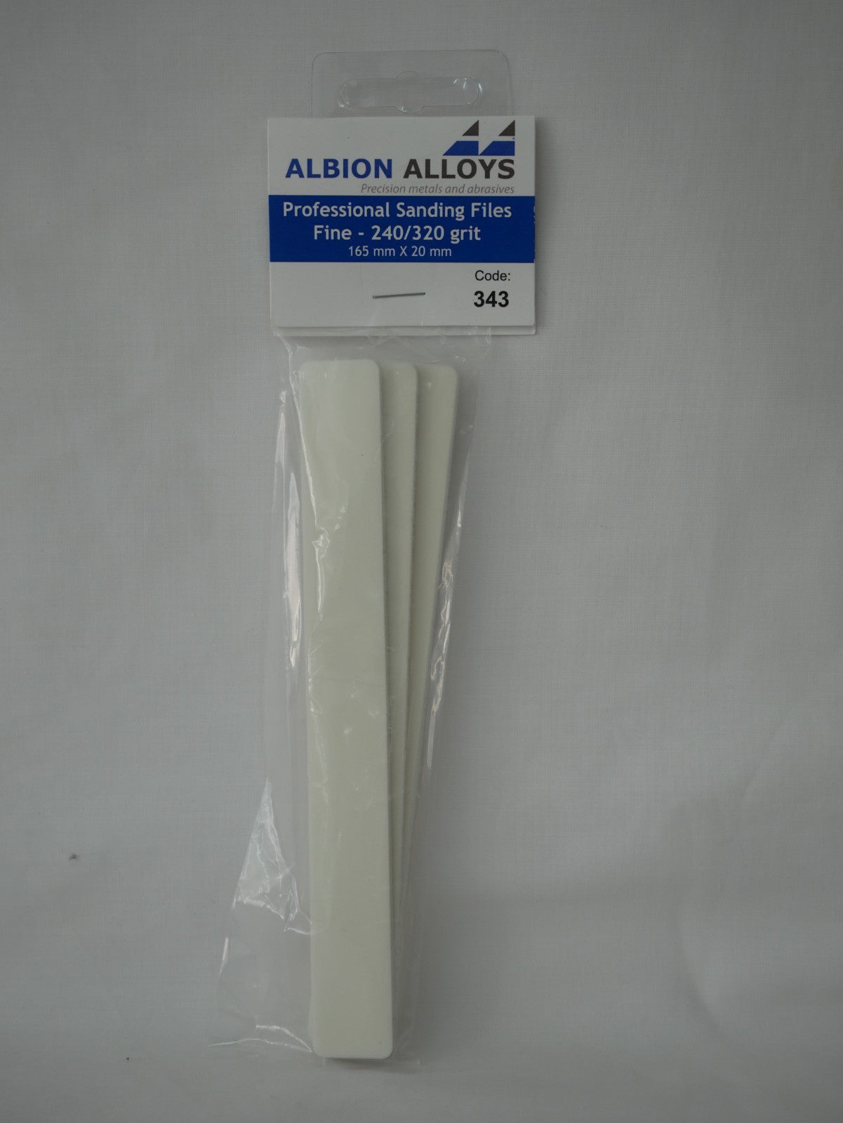 Albion Alloys Professional Fine Sanding Files 240/320 Grit 165mm x 20mm - 343