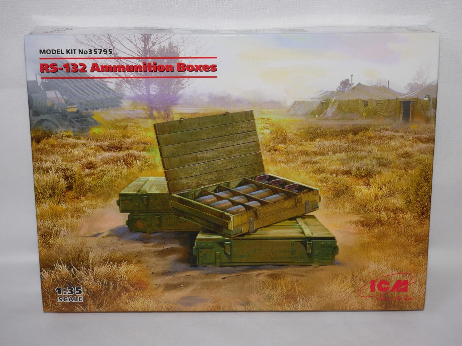 ICM 1:35 Scale Model Plastic Kit RS-132 Ammunition Boxes For Dioramas - 35795